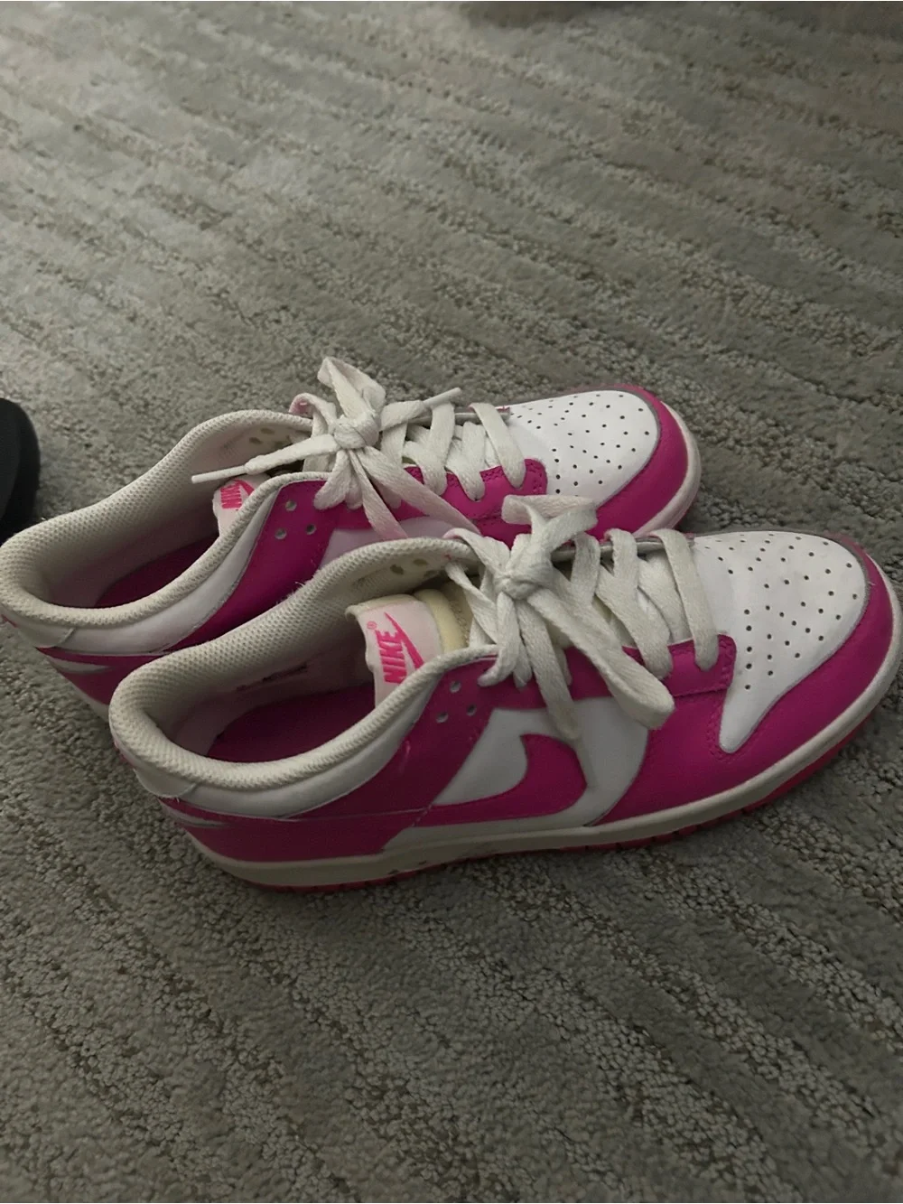 Nike Women’s Low-Top Sneakers in White & Hot Pink